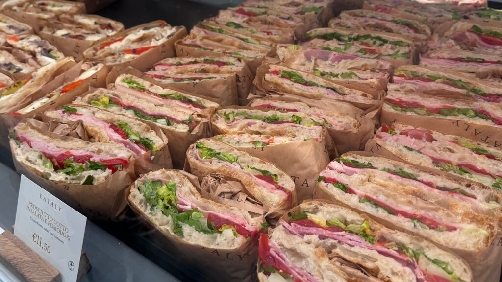 Fresh sandwiches at Eataly Schiphol Airport
